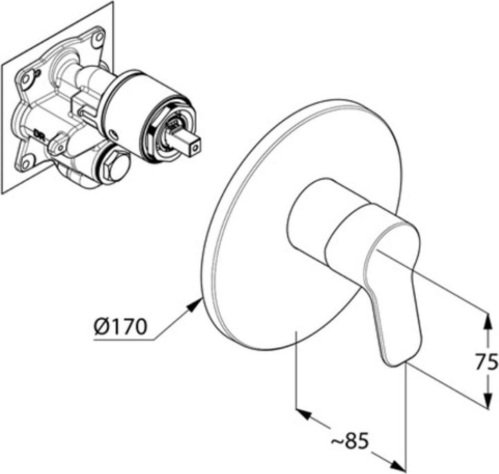Produktbild Kludi PURE & EASY Brause Unterputz Fertigset, verchromt