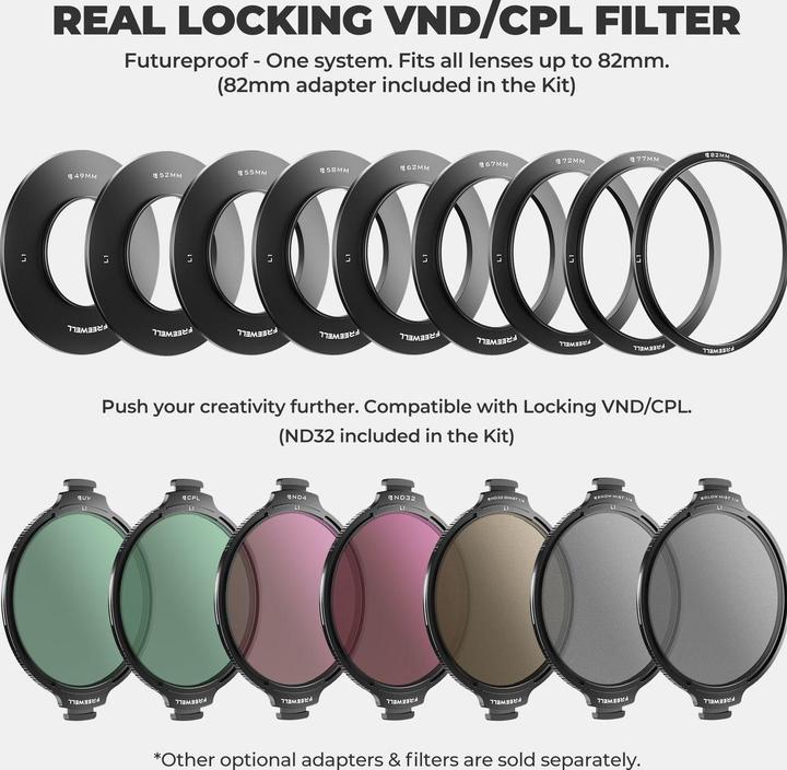 Produktbild Freewell Real Locking Variable ND/CPL Filter All Day Kit (82 mm, ND- / Graufilter)