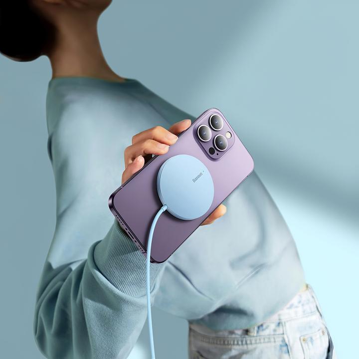 Image du produit Baseus Simple Mini3 Chargeur magnétique sans fil 15W Bleu Galaxie (15 W)