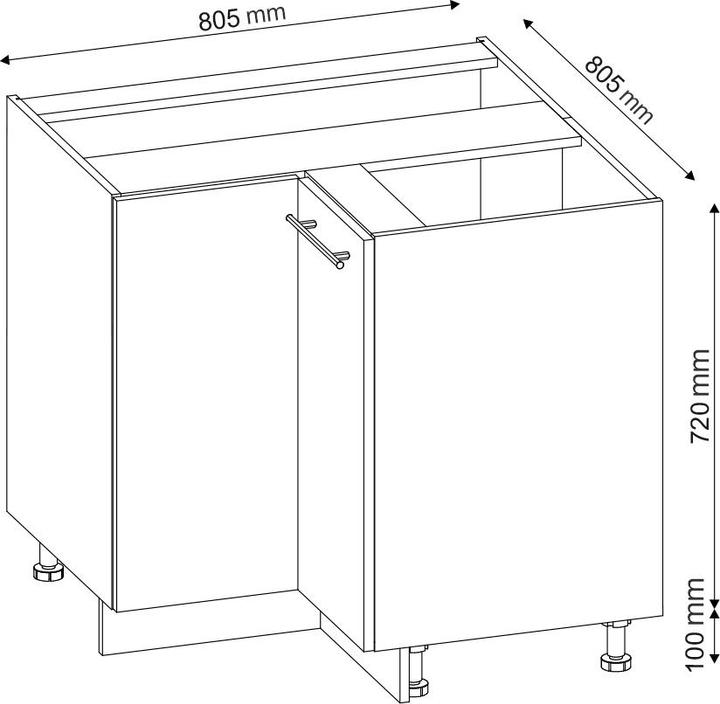 Produktbild Vicco Eckunterschrank Fame-Line (80.5 x 60 x 81.5 cm)
