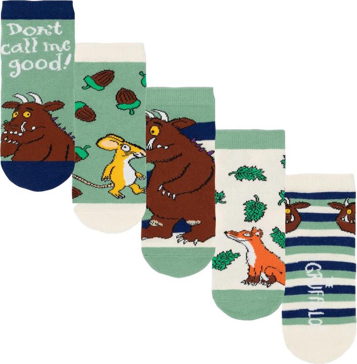 Actual product image The Gruffalo Childrens/Kids Character Socks (Pack of 5) (5-pack, 27 - 31)