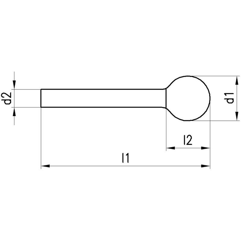 Fraise Sur Tige Forme F KUD D. 8 Mm L. Tête 7 Mm