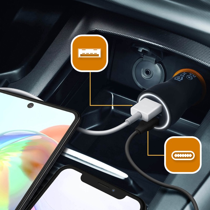 Image du produit prio Chargeur allume-cigare 4.8 USB/USB-C