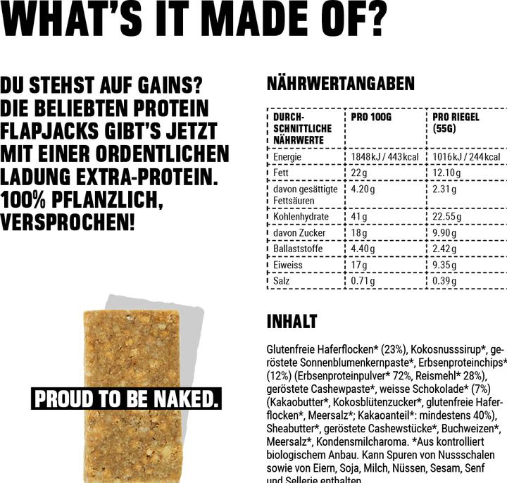Nährwerte und Zutaten Peak Punk Bio Protein Bar (55 g, 12 Stk.)