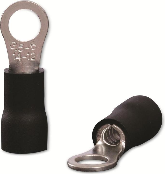Quadrios 22C452 Ring cable lug Cross-section (max.)=4.0 mm² Hole-Ø=5.3 mm Partially insulated Black 1 set