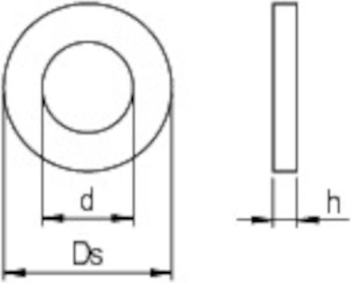 Actual product image Reisser Washers, DIN 125, Ø 4.3, steel, galvanised, blue passivated, packed a 100