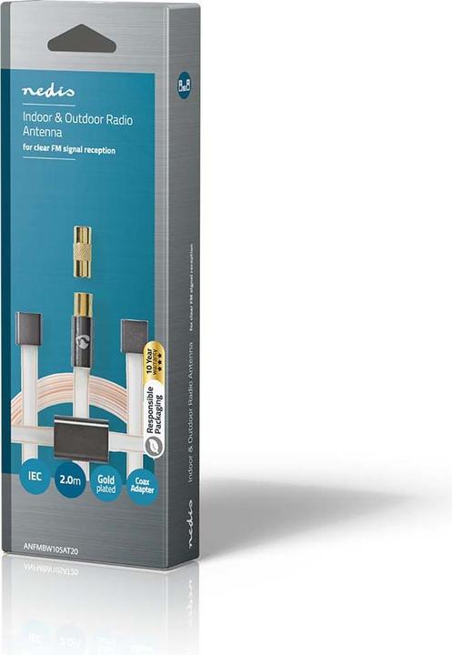 Actual product image Nedis Coaxial cable | IEC (coax) plug | IEC (coax) plug | gold-plated | 50 Ohm | unshielded | 2 (50 dB, Antenna cable)