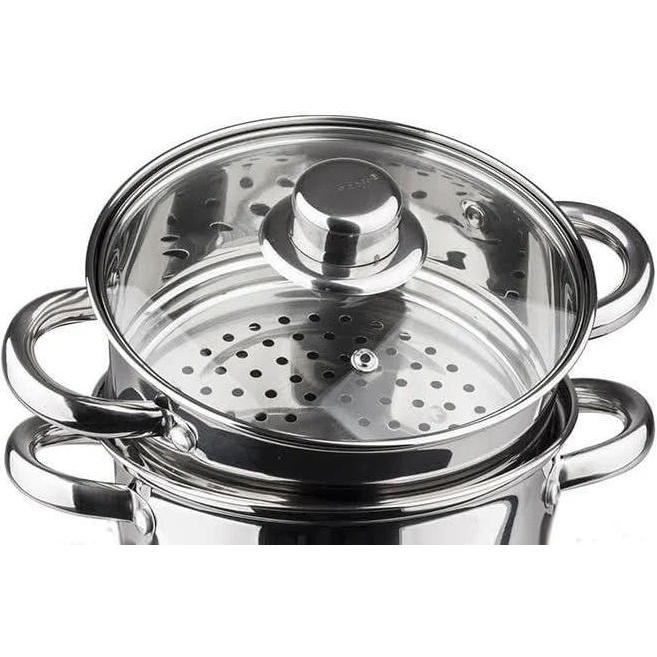 Thumbnail - Kinghoff STEAM POT 3 ELEM. 18cm KH-3315, Pfanne + Kochtopf, Silber