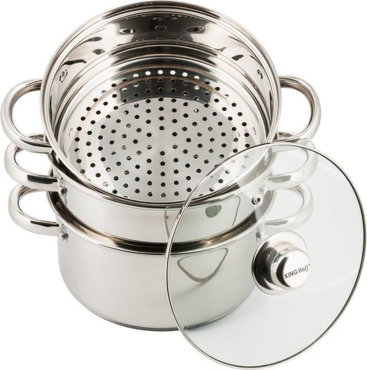 Actual product image Kinghoff STEAM POT, 4 ELEMENTS 22cm KH-3328 (22 cm, Steam cooker, Stainless steel)