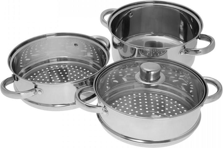 Actual product image Kinghoff STEAM POT, 4 ELEMENTS 22cm KH-3328 (22 cm, Steam cooker, Stainless steel)