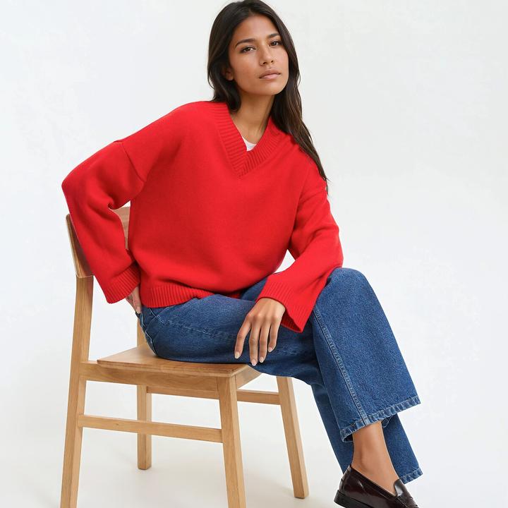 Produktbild La Redoute Collections Pullover mit V-Ausschnitt (L)