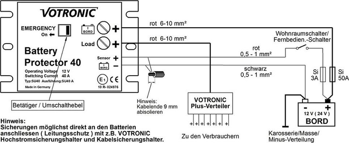 Produktbild Votronic 6075 Battery Protector 40A 24V Batteriewächter