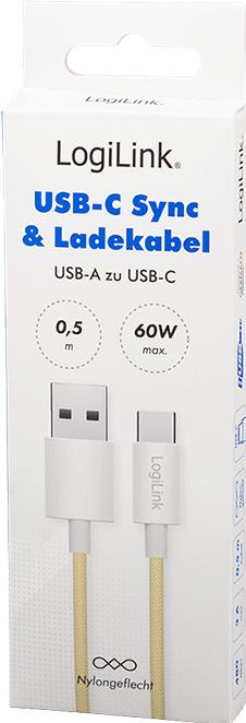 Produktbild LogiLink USB A – USB C (0.50 m, USB 2.0, 60 W)