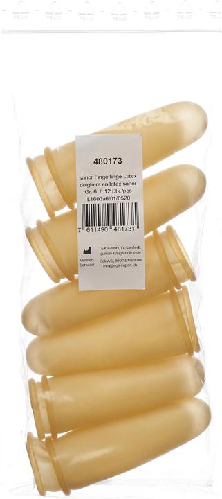 Produktbild Sanor Fingerling Latex Grösse 6 gepudert leicht (0.07 m)