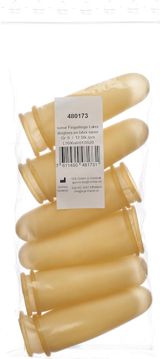 Produktbild Sanor Fingerling Latex Grösse 6 gepudert leicht (0.07 m)