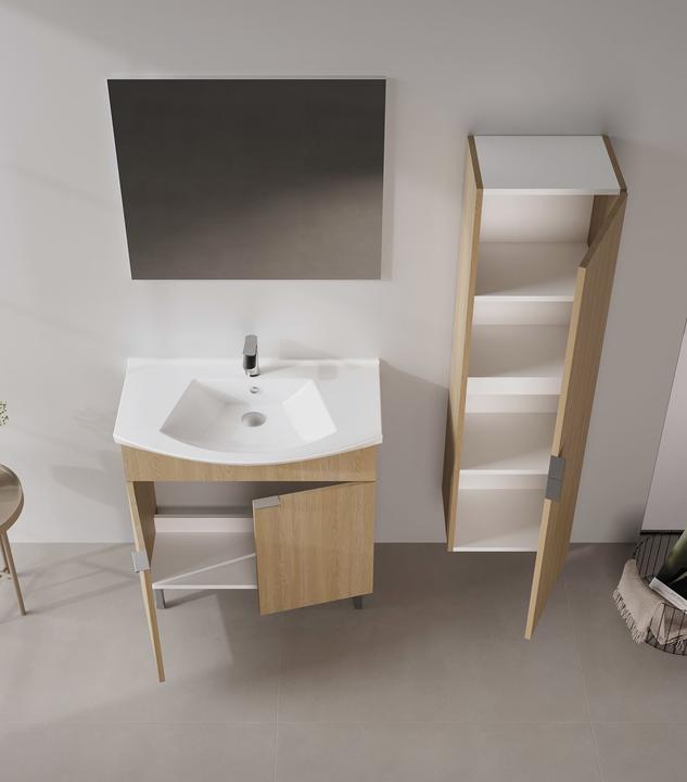 Produktbild Homitis Purus 80 Bathroom Cabinet With Sink & Mirror Set (2 Pieces)