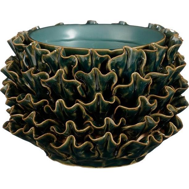 Mica, Vaso da fiori, Flower pot 1191847, ceramics, green (15 x 12.50 cm)