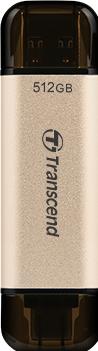 Actual product image Transcend JetFlash 930C USB flash drive 512 GB USB Type-A / USB Type-C 3.2 Gen 1 (3.1 Gen 1) Gold (512 GB, USB-A, USB-C)