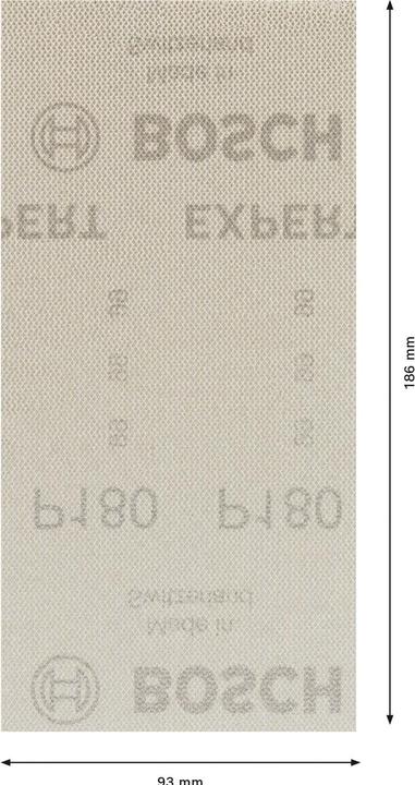 Immagine prodotto Bosch Professional Zubehör Expert M480 Rete di levigatura per levigatrici orbitali, 93 x186 mm, G 180, 50 pezzi. (180)
