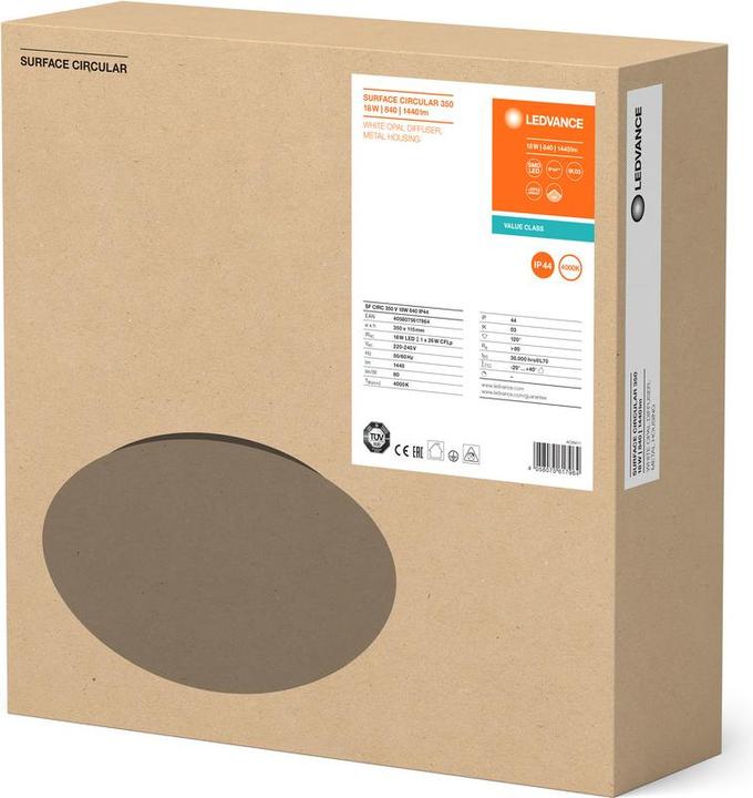 Image du produit Ledvance Plafonnier PLAFON SF CIRCULAR 350 18W 4000K IP44 (1440 lm)