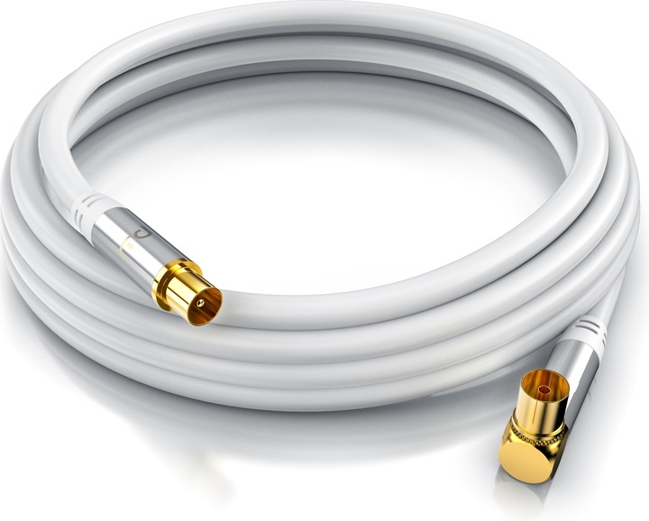Produktbild Primewire Antennenkabel gewinkelt, Koaxialkabel 75 Ohm HDTV, Radio, DVB-T DVB-T2 DVB-S2 TV Antennen Kabel (135 dB, Antennenkabel)