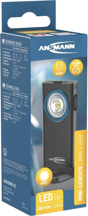 Produktbild Ansmann Mini-Leuchte 5W, USB-C, Boost-Modus 400lm (6 cm, 400 lm)