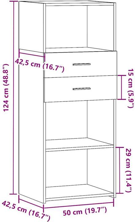 Image du produit vidaXL Highboard (50 x 42.50 x 124 cm)