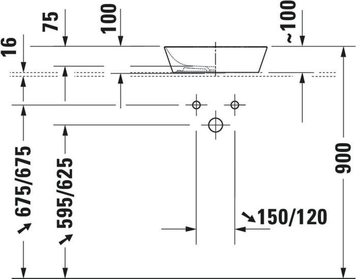 Image du produit Duravit Vasque à poser CAPE COD sans robinetterie 400x360mm blanc WG (360 mm, 400 mm)