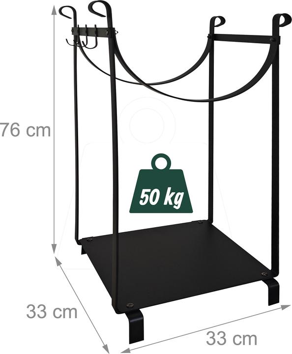 Image du produit Relaxdays Support à bois de cheminée, accessoires