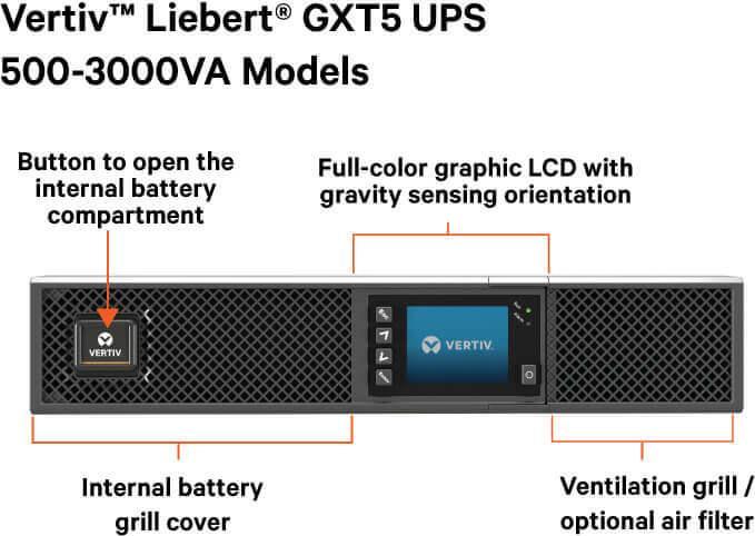 Actual product image Vertiv Liebert GXT5 (3000 VA, 3000 W, Online double converter UPS)