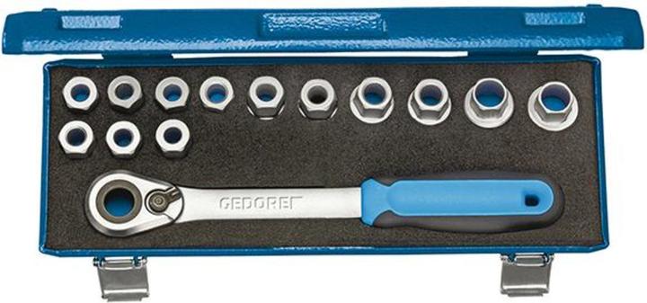Produktbild Gedore 19 SKU-20 Steckschlüssel-Satz 1/2", 14-teilig, 10-24 mm (10 mm, 11 mm, 12 mm, 13 mm, 14 mm, 15 mm, 16 mm, 17 mm, 18 mm, 19 mm, 21 mm, 22 mm, 24 mm)