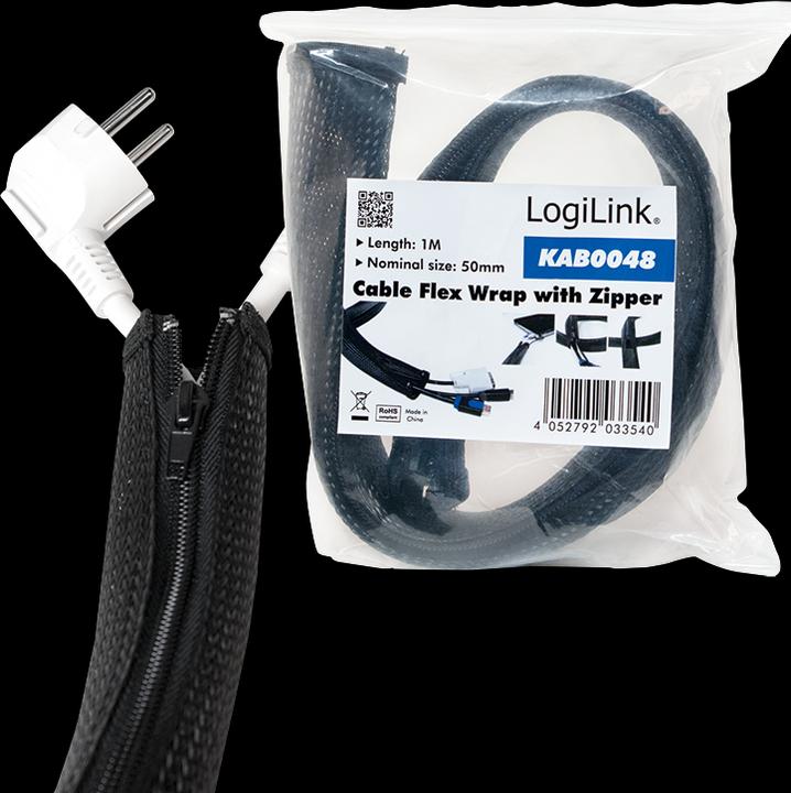 Produktbild LogiLink Kabelschutz mit Reissverschluss (Kabelschlauch, 100 cm)