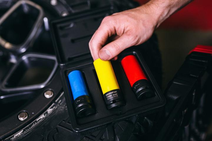 Actual product image Gedore Red Power spanner socket set 1/2 with protective sleeve 17. 19 & 21 mm (17 mm, 21 mm, 18 mm, 20 mm, 19 mm)
