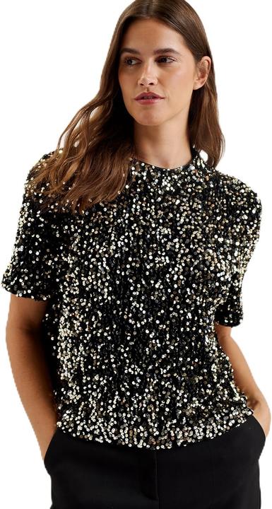 Immagine prodotto Ted Baker Zarhaaa, top in velluto con paillettes, maniche corte (38)