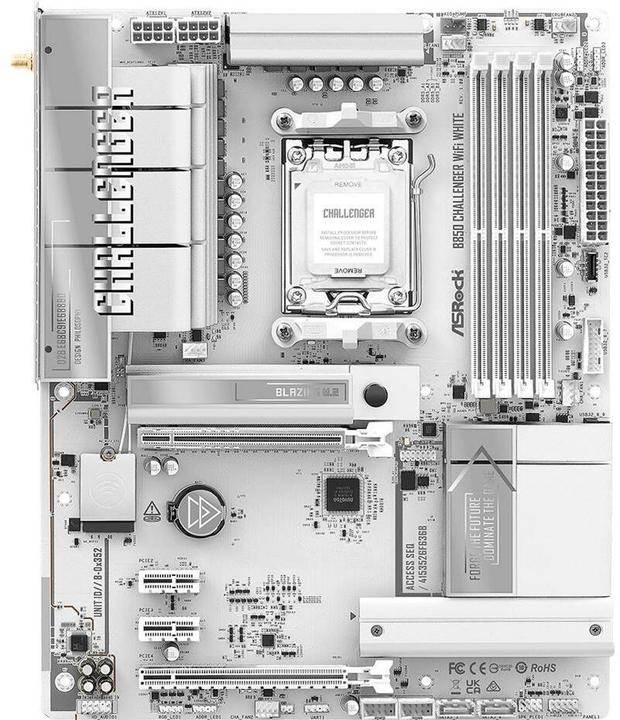 Produktbild AsRock MB AMD AM5 B850M Challenger WiFi White (AM5, AMD B850, ATX, mATX)