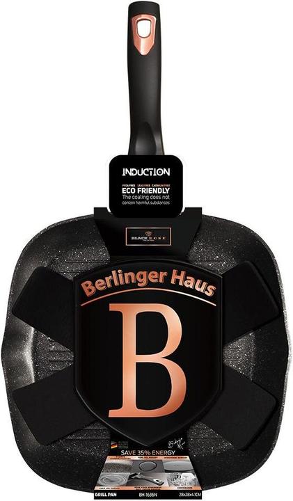 Produktbild BerlingerHaus GRILLING PAN GRANITE 28cm Black ROSE BH-1636 (Grillpfanne, Aluminium)