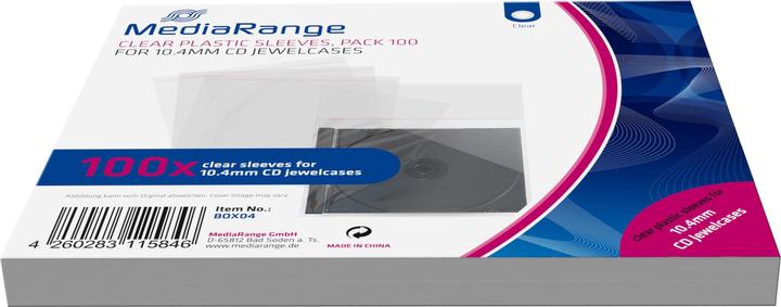Produktbild MediaRange Transparente Kunststoff-Folientaschen für CD-Hüllen