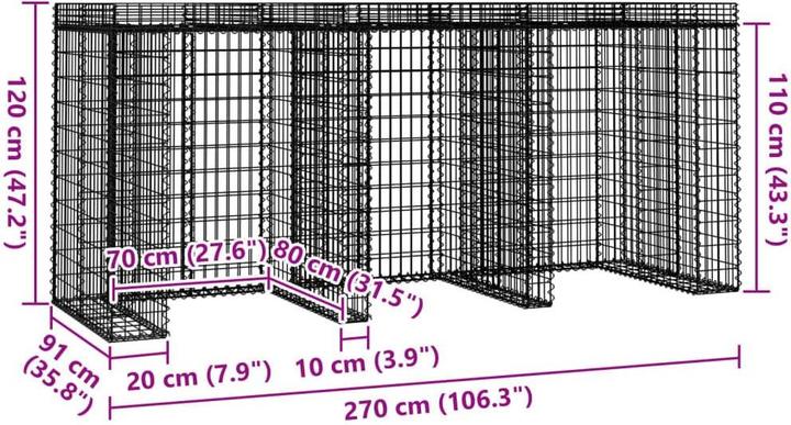Produktbild vidaXL Gabionenwand