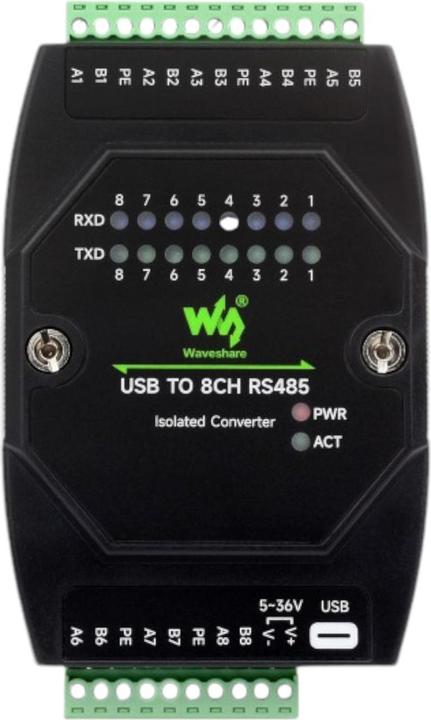 Produktbild WaveShare USB auf 8-Kanal RS485 Konverter