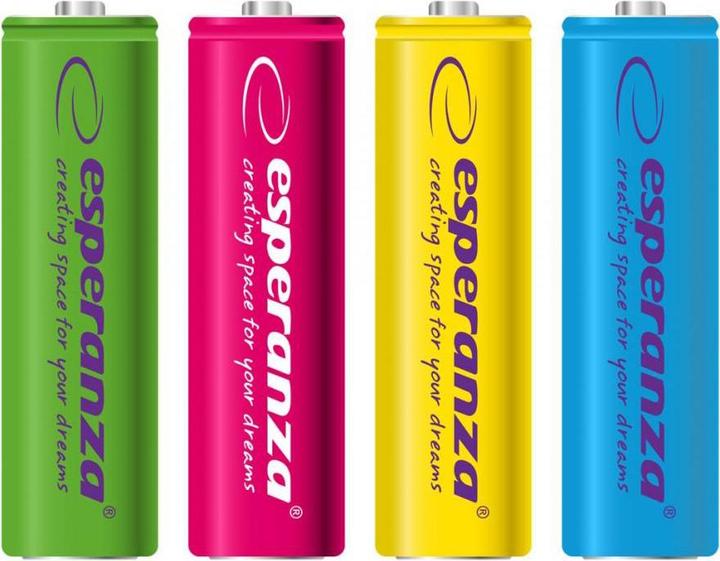 Actual product image Esperanza EZA108 R6 AA Ni-MH 2000mAh batteries, colored - 4 pcs (4 pcs., AA, 2000 mAh)