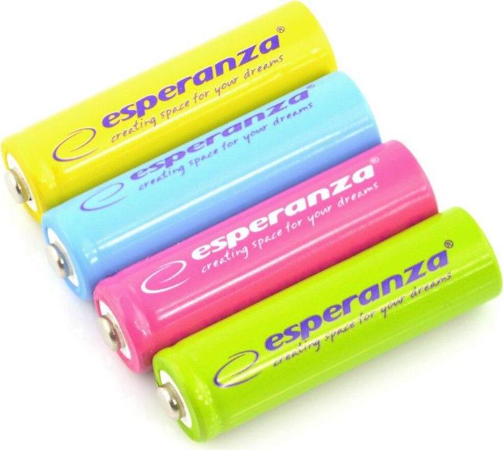 Actual product image Esperanza EZA108 R6 AA Ni-MH 2000mAh batteries, colored - 4 pcs (4 pcs., AA, 2000 mAh)