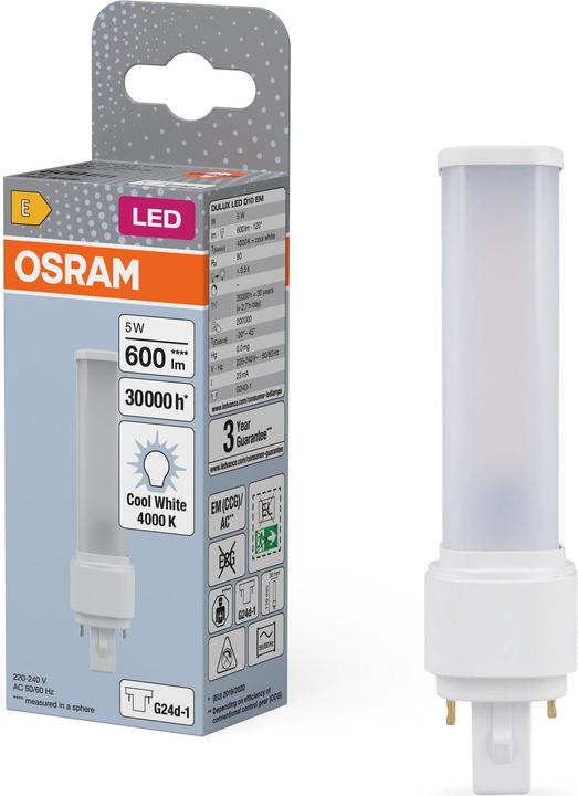 Image du produit Osram Dulux D (G24d-1, 5 W, 600 lm, 1 x, E)