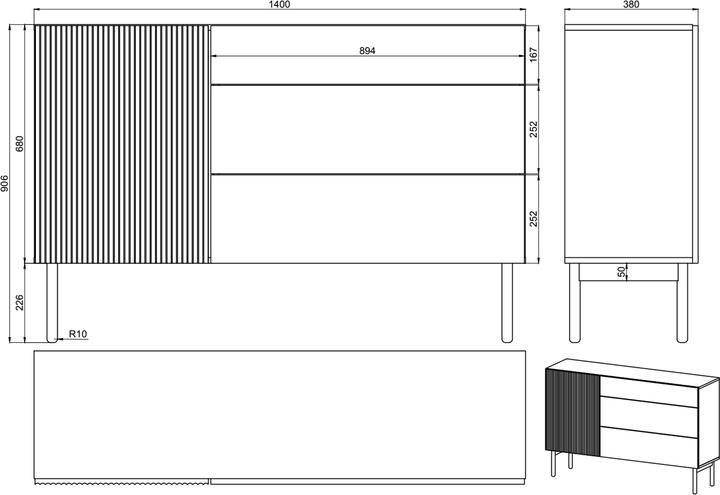 Produktbild Selsey Nolie (140 x 38 x 90.60 cm)