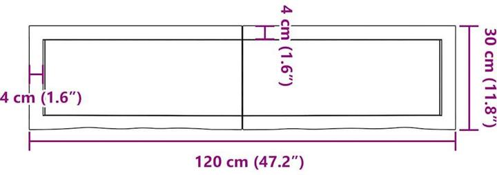 Actual product image vidaXL Oak Nature (120 x 30 x 6 cm)