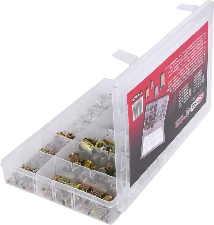 Actual product image KS Tools Threaded rivets assortment, steel + aluminium, M3x9mm-M10x21mm, 300 pcs