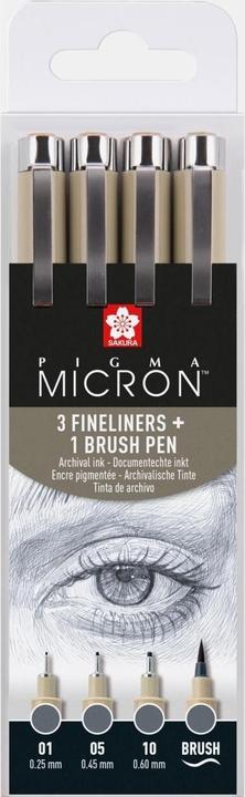 Immagine prodotto Sakura Pigma Micron Fineliners + Brushpen Cold Grey (Grigio, 4 x)