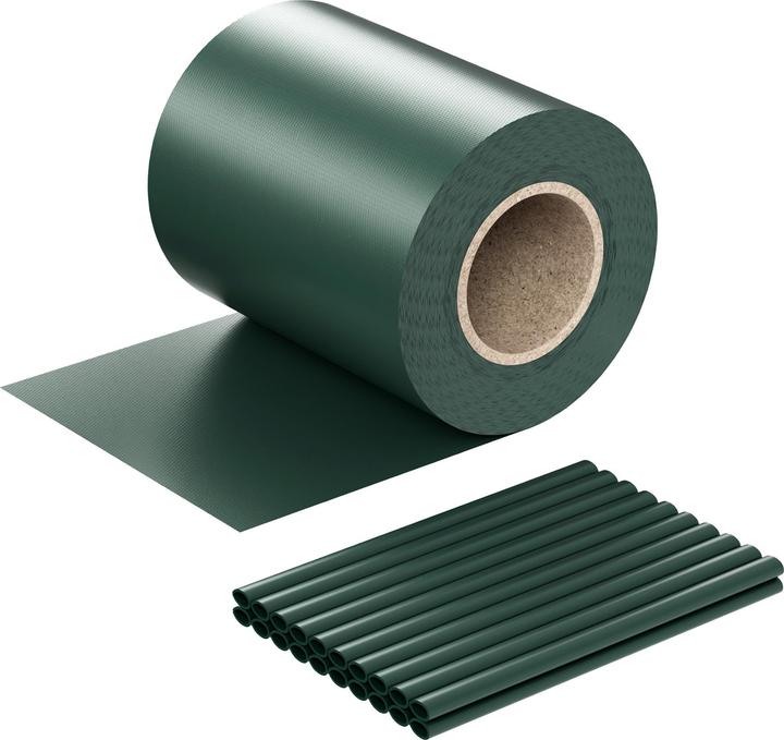 Wiltec Sichtschutz Streifen 35mx19cm PVC 650g/m² 20 Clips Zaunfolie Zaunschutz