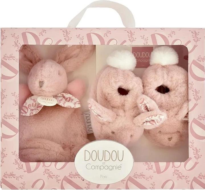 Image du produit Doudou et Compagnie Set cadeau Lapin rose, 0-6M