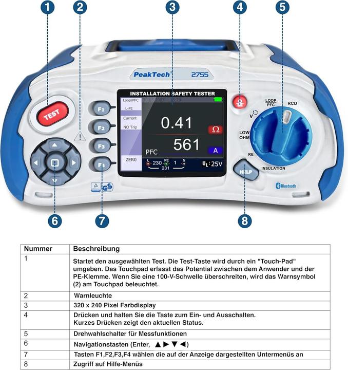 Produktbild Peaktech P 2755 Installationstester