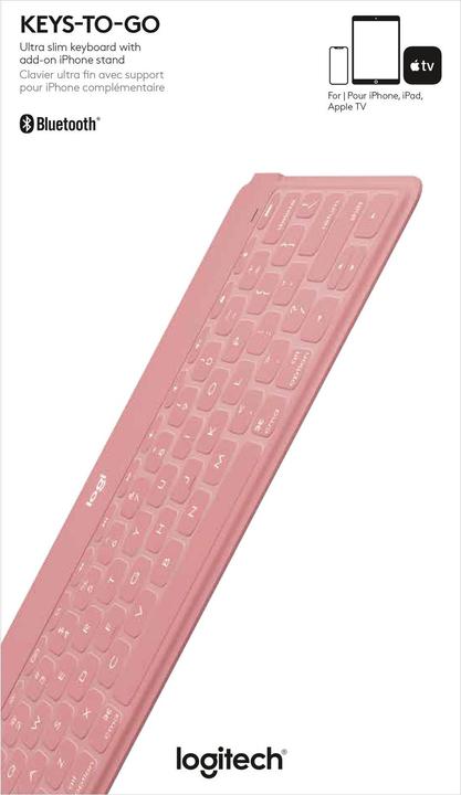 Produktbild Logitech Keys-To-Go - BLUSH PINK - UK - INTNL (NL, iPad, Apple TV, iPhone)